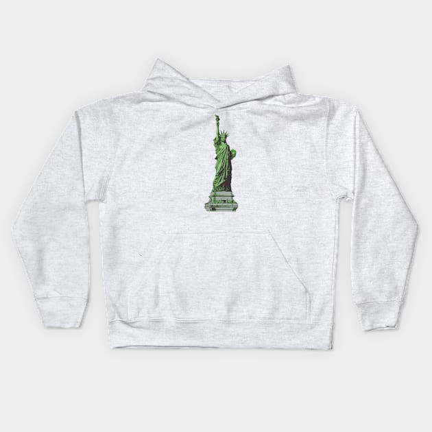 statue of liberty print independence day new york Kids Hoodie by gossiprag